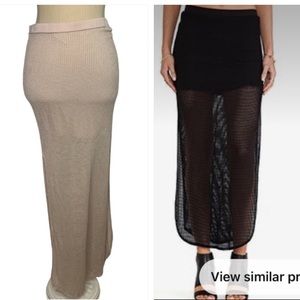 Riller midi knit skirt nude size 2